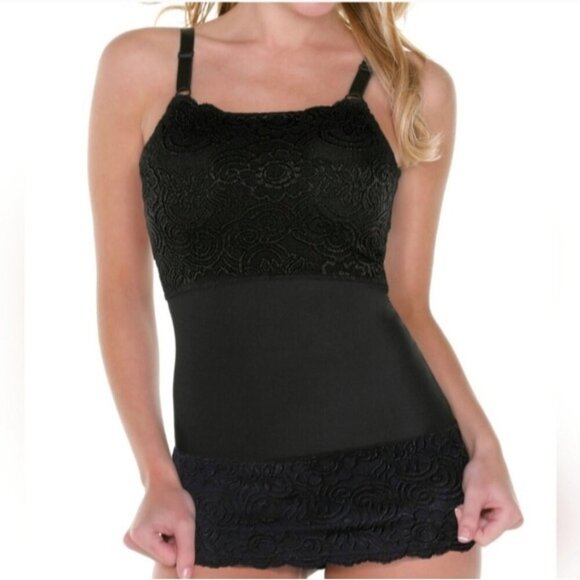 Shapeez Tankee Lacee Lace Shapewear Underwire Smoothing Tank Top Medium D Cup - Picture 8 of 8